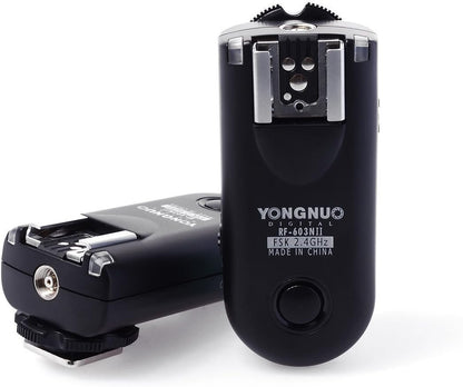 Yongnuo RF-603 N II â€“ 2 Wireless Trigger Kit for Nikon Cameras (2.4 GHz, 120 m, AAA), Black