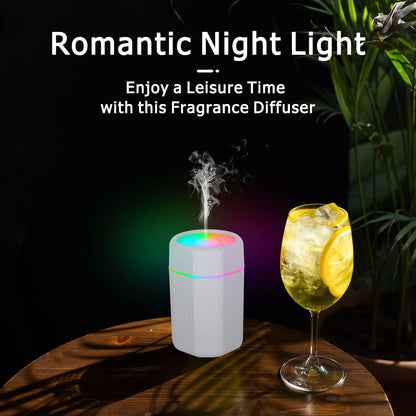 UCINNOVATE 300ml Essential Oil Diffuser, Cool Mist Humidifier with Colorful Lighting, USB Essential Oil Aromatherapy Diffuser for Home Bedroom Office, 2 Mist Modes, Auto Off Safety Function(Grey)