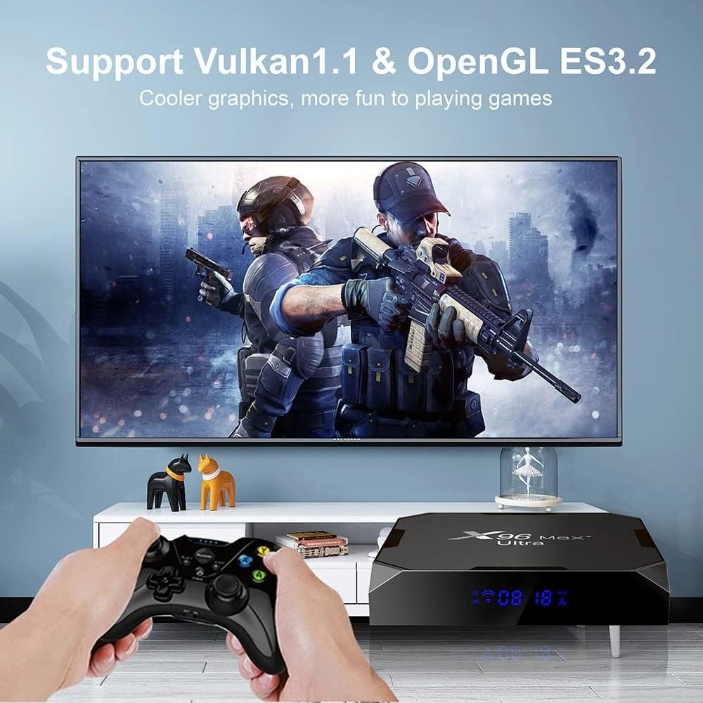 X96 Max Plus Ultra TV Box Android 11 Amlogic S905X4 4GB 32GB Support AV1 8K Dual WiFi BT with i8 Keyboard