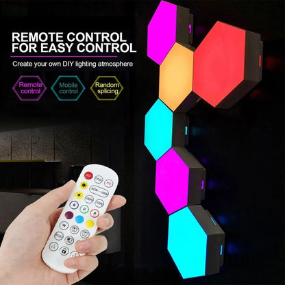 UanTii Smart Hexagonal Lamp,Bluetooth RGBIC LED Panel Light Smart Night Light Gaming Light with Bluetooth App Control (6)