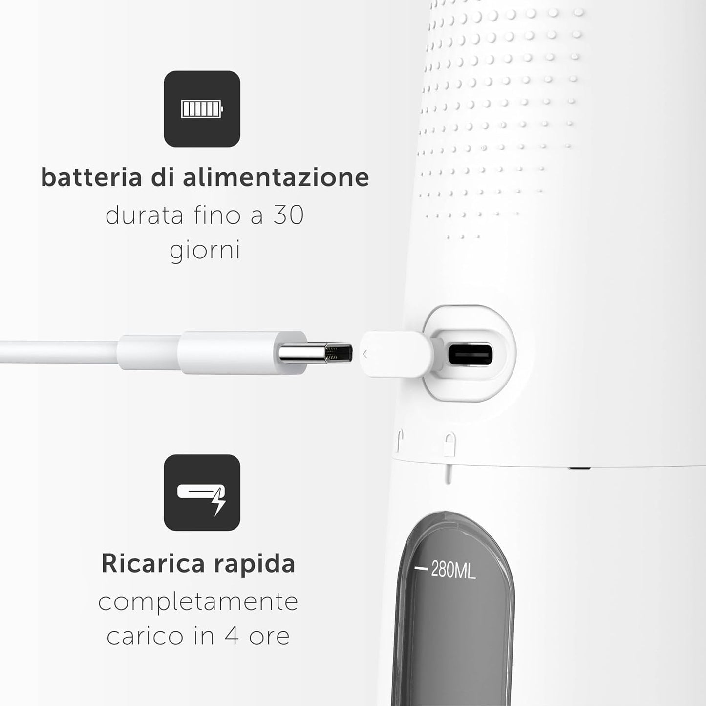 WonderSmile Oral Irrigator Pro - SmoothFlow Technology for Optimal Tooth and Gum Care - Interdental Cleaner with 4 Modes (All White Oral Care Set, 1 Piece (Pack of 1)