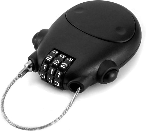 QWORKÂ® 3 Digit Combination Lock, Cable Lock, Security Password Lock, 77cm Retractable Cable for Luggage, Bike, Ski, Snowboard