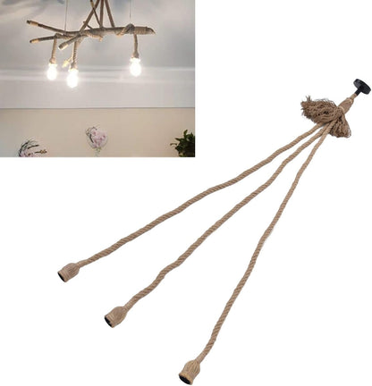 Vintage Hemp Rope Pendant Light Fixture Retro Hemp Rope Hanging Light Vintage Ceiling Light Lamp Retro Style for Dining Hall Restaurant Bar Lighting