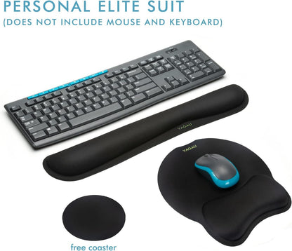 VAGAU Premium Keyboard Wrist Rest and Mouse Pad Wrist Support, Ergonomic Memory Foam Set for Office, Laptop, Mac, Computer and Gaming, Comfortable Typing &Wrist Pain Relief