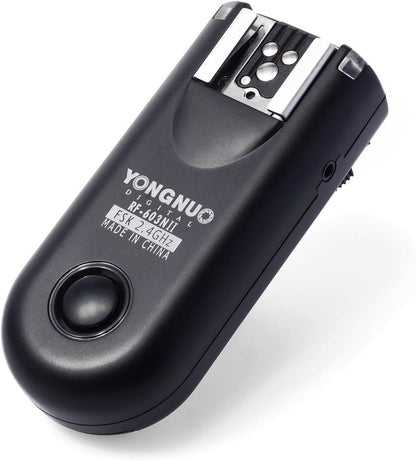 Yongnuo RF-603 N II â€“ 2 Wireless Trigger Kit for Nikon Cameras (2.4 GHz, 120 m, AAA), Black