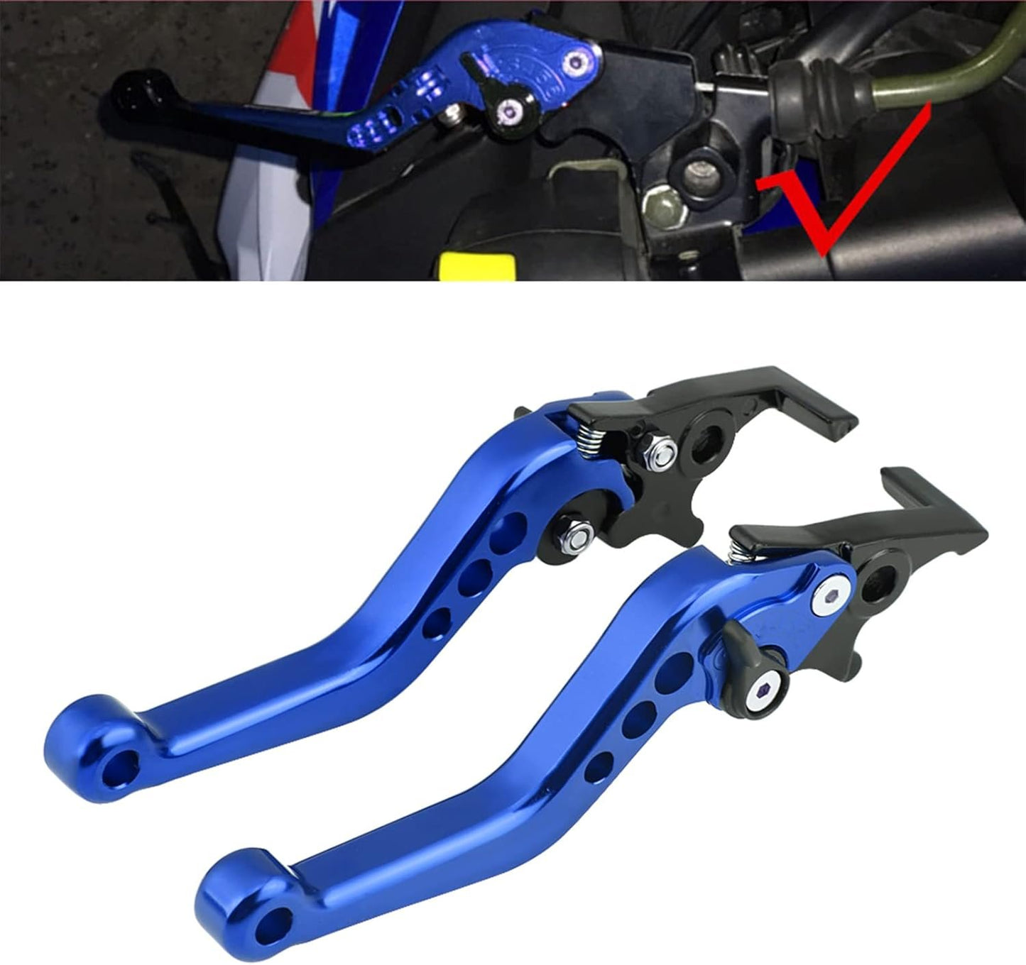 Premium CNC in Alluminio in Lega di Motocicletta per Motociclette di Modifica della Leva del Freno a Disco con Prestazioni Stabili Gy6 Xmax 400 per lo Spostamento Sotto (rosso) (BLUE)