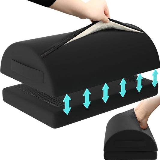 Foot Rest for Under Desk at Work, Footrest with Warm Feet Pocket, Adjustable Desk Footrest for Office Chair & Gaming Chair,Ergonomic Footrest Pillow Desk Foot Stool for Home to Relieve Back Knee Pain