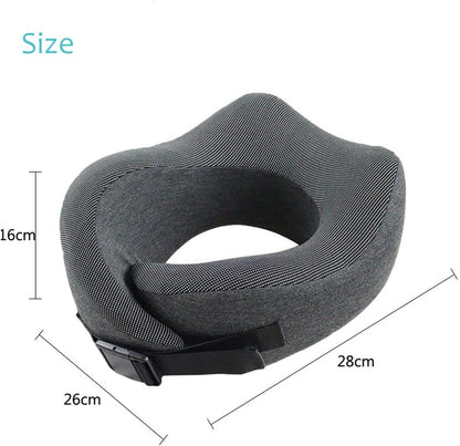 Travel Pillow 100% Pure Memory Foam Neck Pillow, Pillows for Sleeping, Car and Airplane Travel Essentials, Travel Kit with 3D Contoured Eye Masks, Earplugs and Luxury Luxury Bag (Grey)