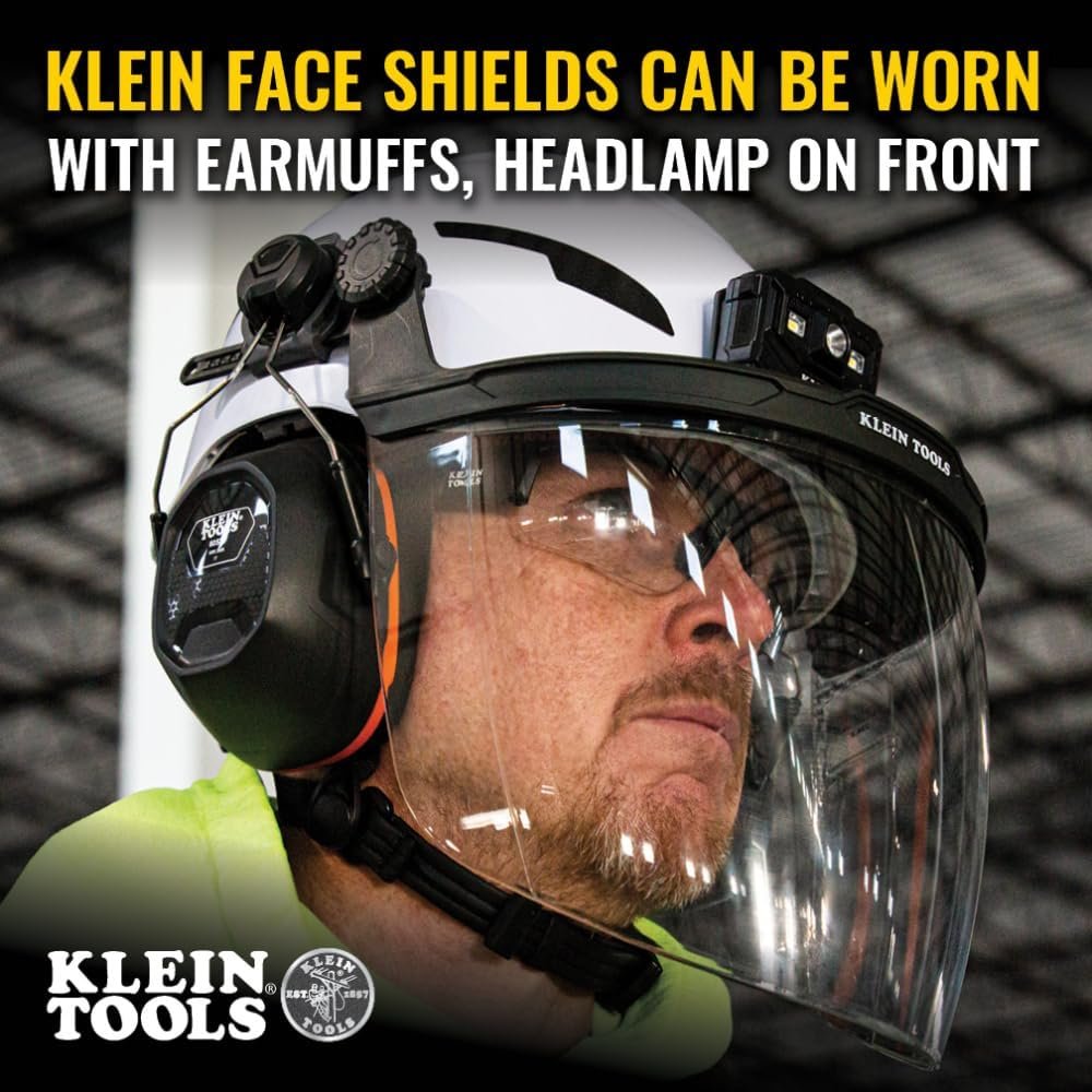Klein Tools 60475 Safety Replacement Face Shield Frame, for Use with Safety Helmets, Cap Style and Full Brim Hard Hats