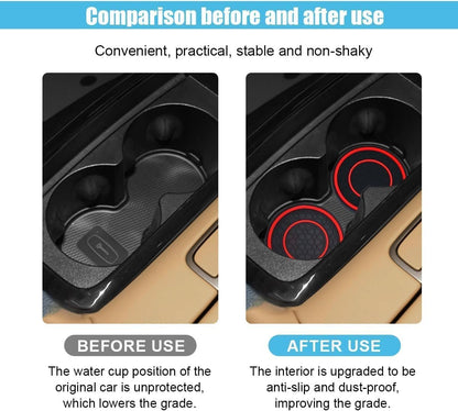 D-buy 4 Pcs Car Cup Holder Coasters, 7cm/2.75 inch Auto Non-Slip Anti Dust Cup Mats, Console Cup Holder Insert Coaster Auto Insulated Mats, Universal Interior Accessories for Most Cars(Red)