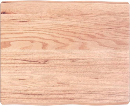 Homgoday 60 x 50 x 6 cm Light Brown Solid Oak Tabletop, Live Edge Design, Replacement Coffee Table, Dining Table, Desk Top, Durevole & Elegant Wood Surface
