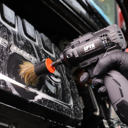 SPTA Hair Drill Brush Attachment - 5 Pcs Mixed Drill Brush Head Set, Auto Detail Car Detail Brush for Cleaning Interior or Exterior