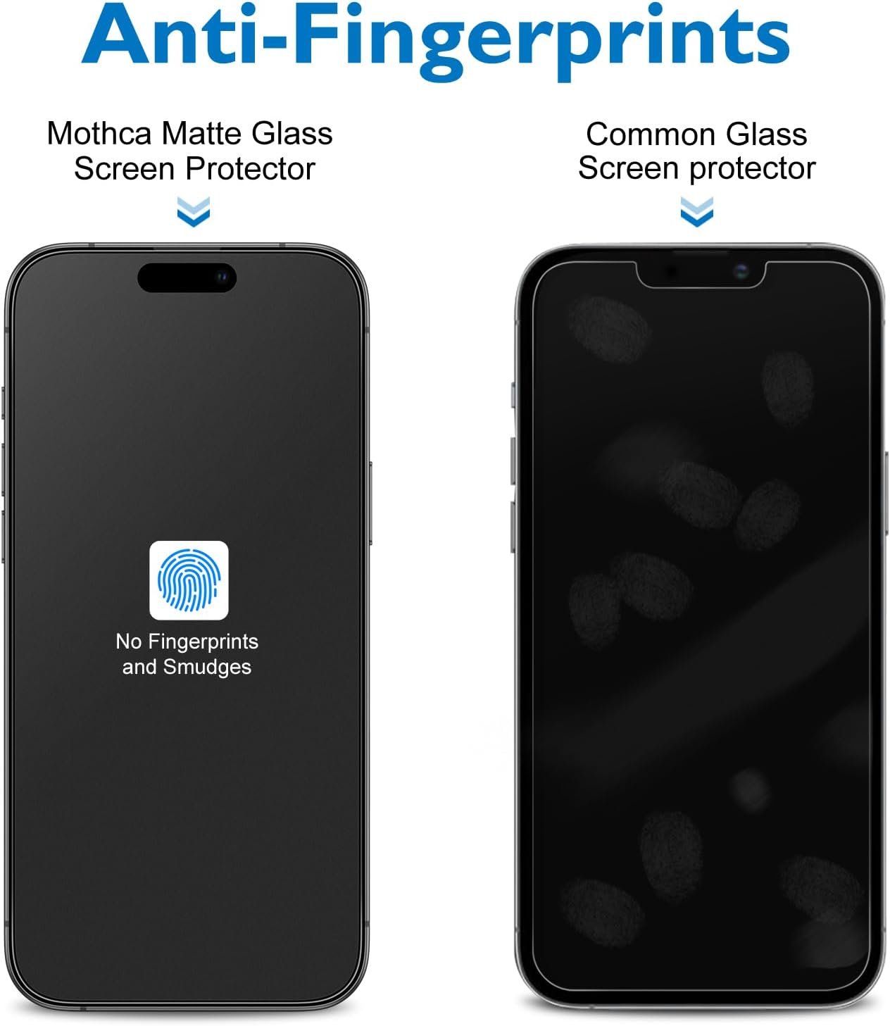 Mothca Matte Screen Protector for iphone 16 Plus Tempered Glass Film, Anti-Glare & Anti-Fingerprint, Case Friendly, Easy Install Bubble Free -Smooth as Silk, 6.7 inch (2 Pack)