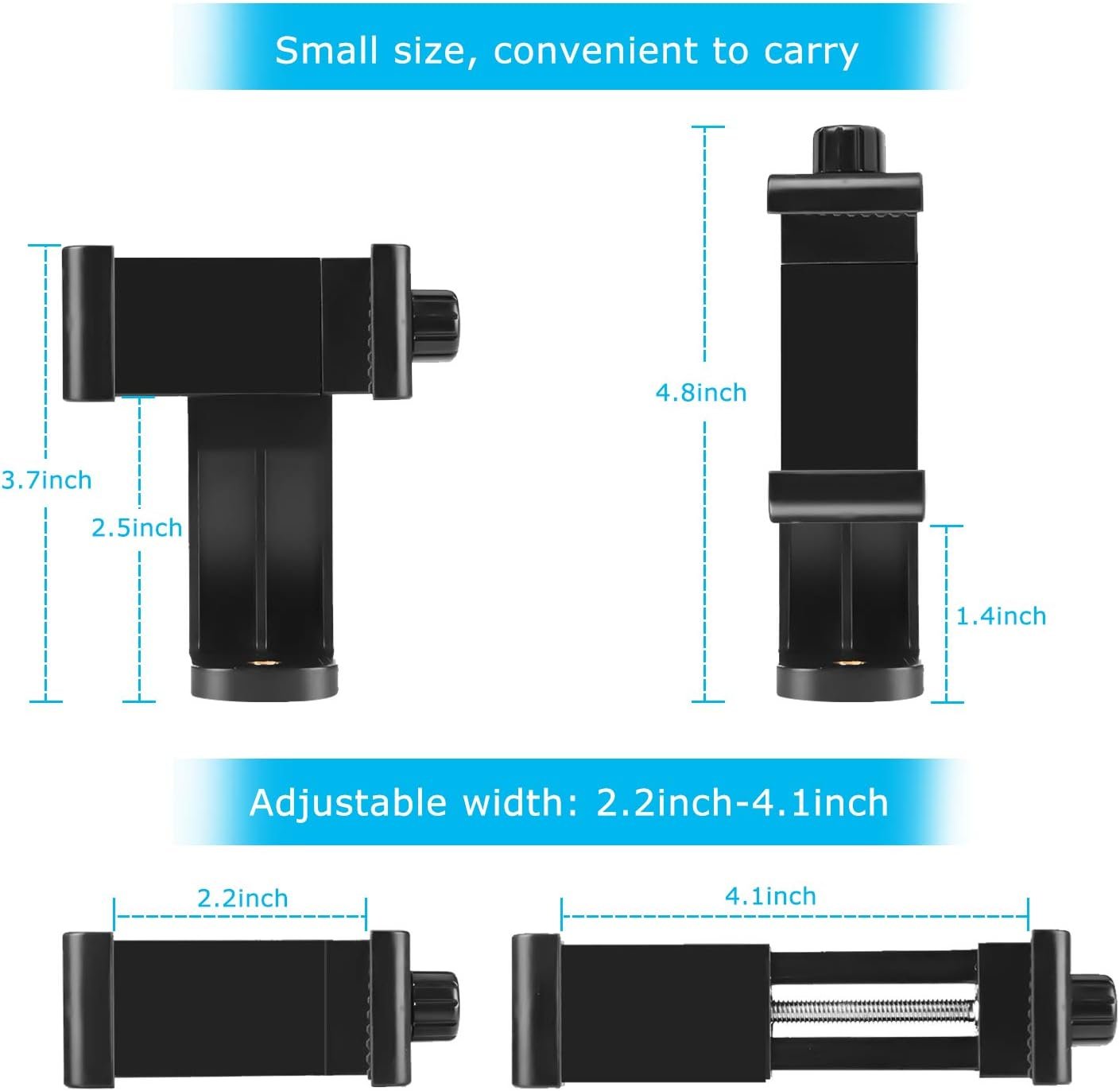 SharingMoment Premium Smartphone Holder/Vertical and Horizontal Tripod Mount Adapter Rotatable Bracket with 1/4 inch Screw/Adjustable Clip for iPhone, Android Cell Phone, Selfie Stick, Camera Stand