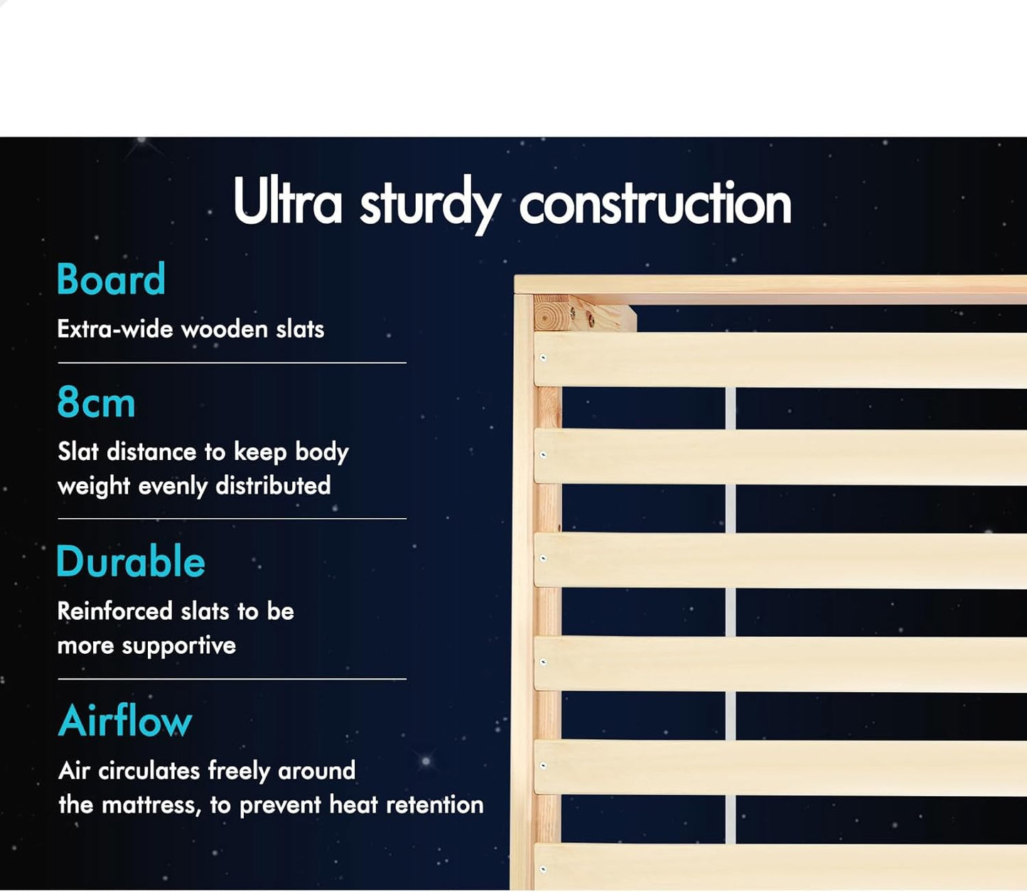 ALFORDSON Bed Frame King Single Wooden Bed Base with Solid Wood Pine Timber Slats, Mattress Base Platform Support, Oak Bed Foundation with Storage Space, Pramod Series Home Bedroom Furniture