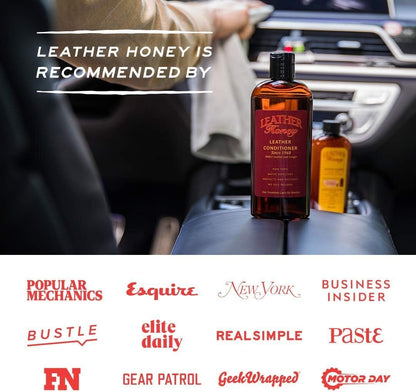 Leather Honey Leather Conditioner - Quality Leather Care, Since 1968 - Leather Conditioner for Auto Interiors, Furniture, Shoes, Bags, Accessories & Apparel - 16oz