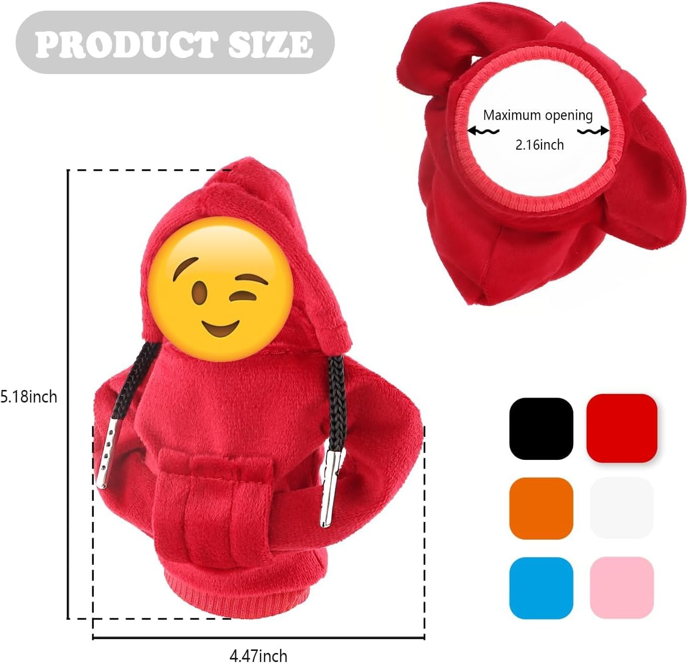 Car Gear Shift Cover,Cute Gear Shift Knob Hoodie for Car Decorations & Protections,All Seasons Universal Car Accessories Interior Shifter Cover Fits Car Truck SUV (red)