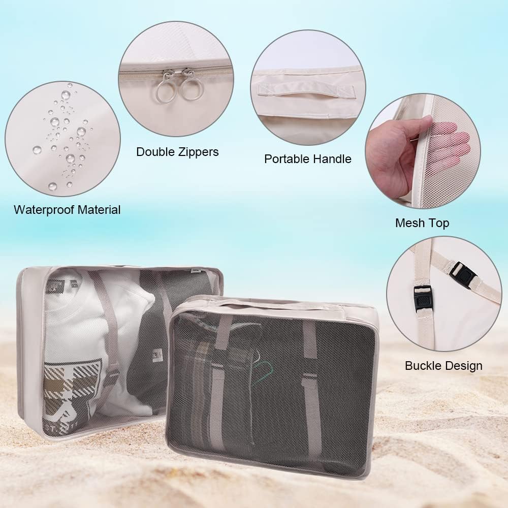 OSDUE Luggage Organizer, 8 Pieces Travel Organizer Travel Accessories, Space-Saving Suitcase Packing Cubes, Clothing Underwear Footwear Organizer Classification Backpack Travel