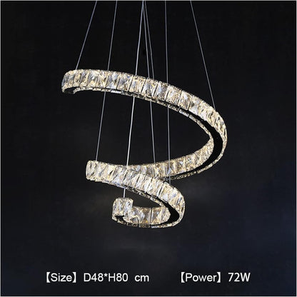 Lampadari di cristallo LED dimmerabili Smart Lighting Lampadario Art Deco compatibile con cucina soggiorno luce con telecomando, Lampada