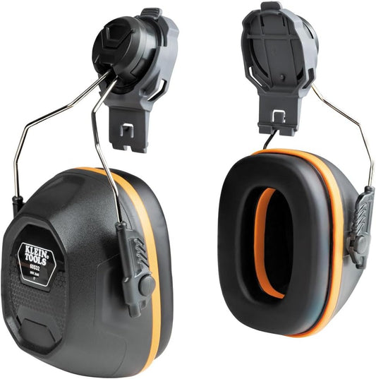 Klein Tools 60532 Ear Muffs with Cap and Safety Helmet Hard Hat Attachment, 26dB NRR for Construction, Manufacturing, Maintenance