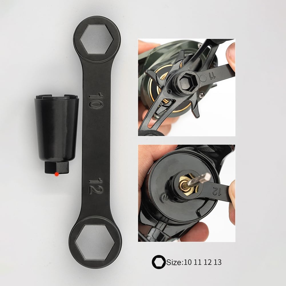 Huvqianu Fishing Reel Cleaning Kit, Portable Maintenance Tool Set, Multi Use Repair Wrench, Compact Organizer, Essential Gear Care, for Freshwater And Saltwater Reels