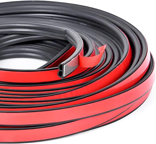 Car Door Rubber Seal Strip - Double Layer 5 Holes Self Adhesive Sealing Stickers, Noise Insulation Weatherstrip Edge Protector, Auto Interior Accessories for Tailgate (32.8FT)