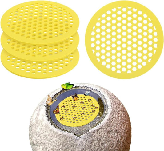 CAVLA 4 Pack Floating Bee Watering Station, 7.87 Inch Round EVA Foam Bee Feeder and Butterfly Drinking Station, Outdoor Garden Bee Bath for Feeding and Decor