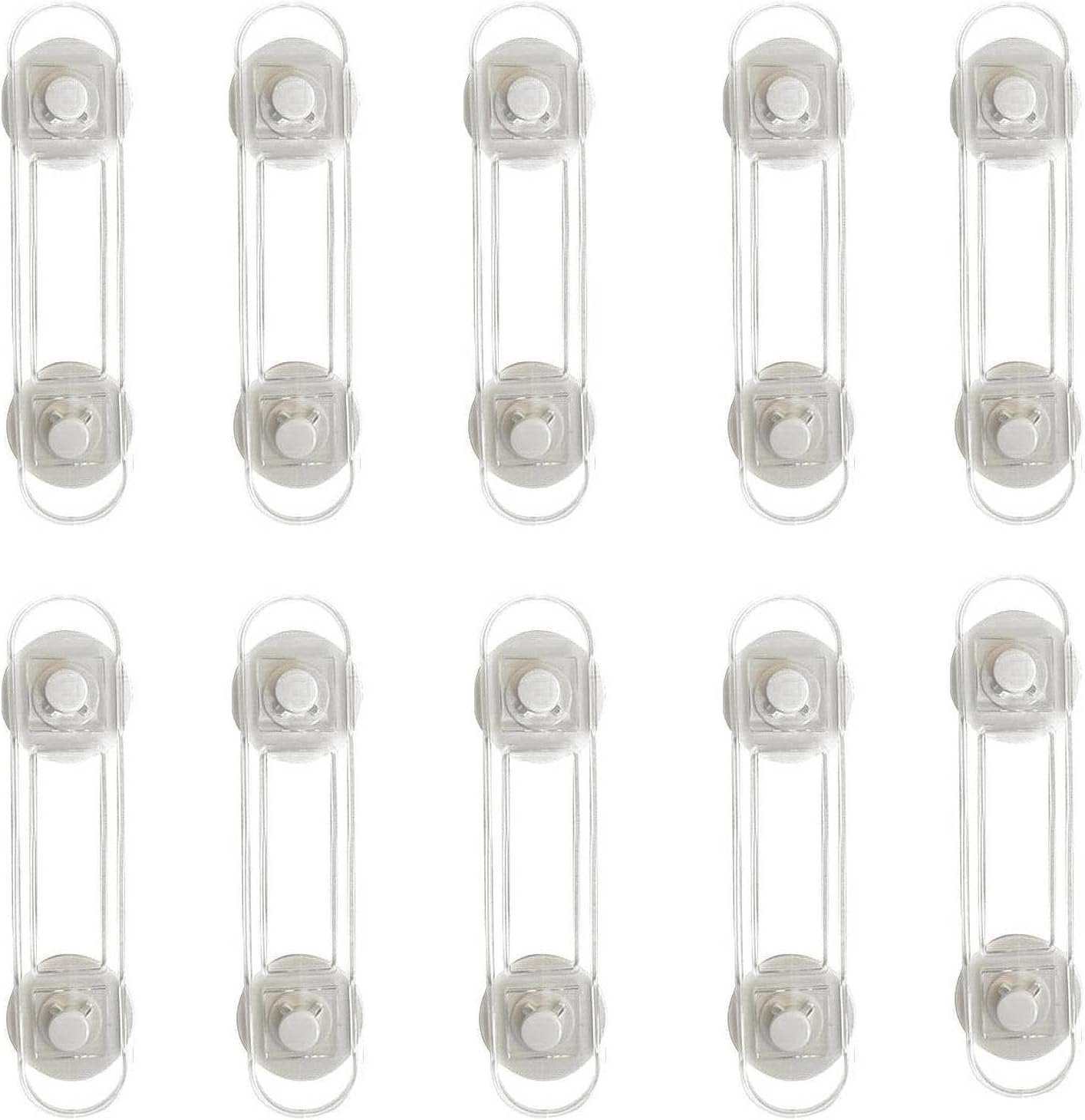 Child Safety Cabinet Locks - (10 Pack 11cm) Baby Proofing Latches to Drawer Door Fridge Oven Toilet Seat Kitchen Cupboard Appliance Trash Can with 3M Adhesive - Adjustable Strap No Drill No Tool