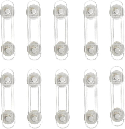 Child Safety Cabinet Locks - (10 Pack 11cm) Baby Proofing Latches to Drawer Door Fridge Oven Toilet Seat Kitchen Cupboard Appliance Trash Can with 3M Adhesive - Adjustable Strap No Drill No Tool