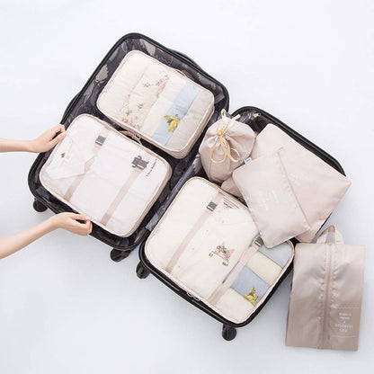 OrgaWise Luggage Organizer, Packing Cubes Set of 9 Waterproof Space-Saving Suitcase Organizer for Suitcase Backpack, Travel Essentials