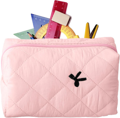 Aesthetic Pencil Purse, borsa da bagno e makeup Pouch, accessorio da viaggio, per donne e ragazze, ideale per organizzare cosmetici ed essenziali, 16 x 9 cm, rosa, Se référer au descriptif,