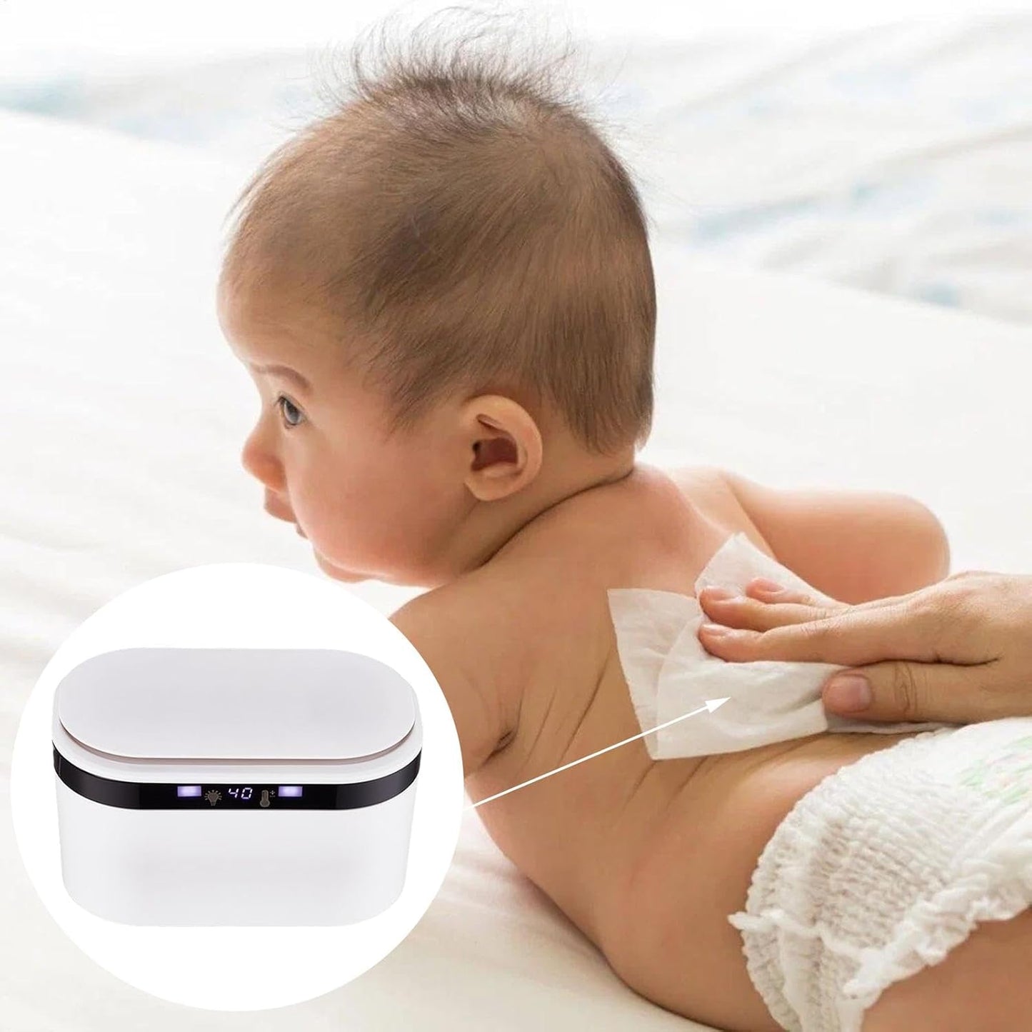Wet Towel Heater - Electric Heating for Baby Cleaning, Soft Touch Baby Heater | Gentle Serville Warmer for Nappy Changing, Port Wipes