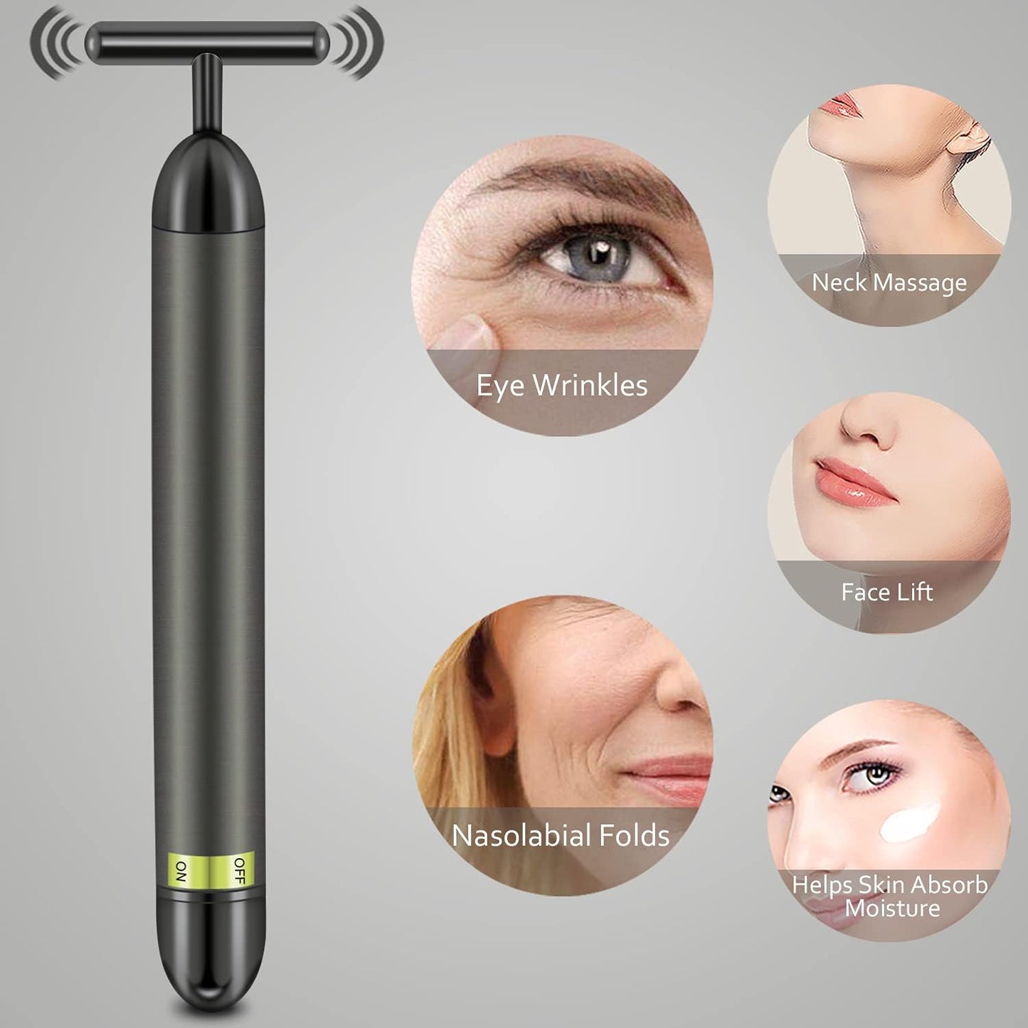 HEYFYV Beauty Bar T Shape Face Massager Electric Facial Massager Tools for Face Skin Massager Daily Skin Care Tool