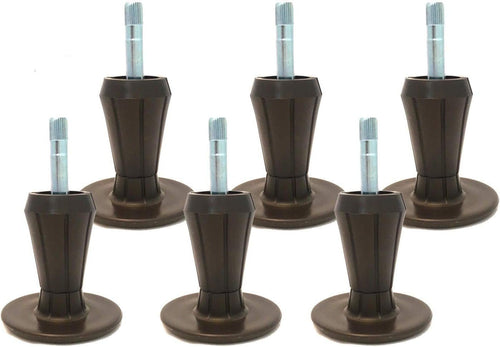 Steel Stem Plastic Bed Frame Glide | Sturdy Bed Frame Legs | Set of 6 | Protect Your Floor by Changing Your Bed Wheels with These Bed Frame Feet | Dark Brown | Set of 6