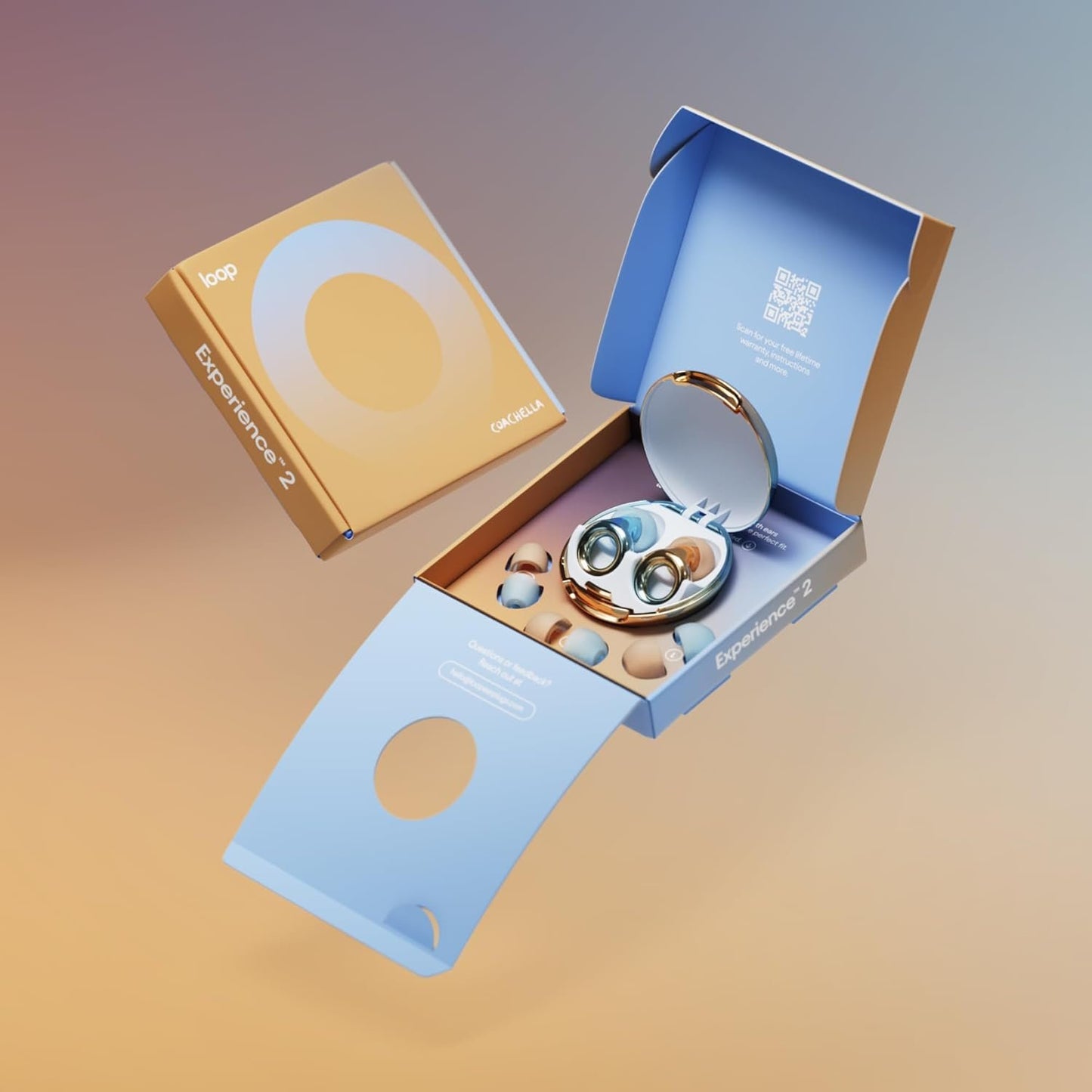 Loop x Coachella Experience 2 Earplugs – Hearing Protection for Concerts & Festivals, Live Music – 17dB Noise Reduction