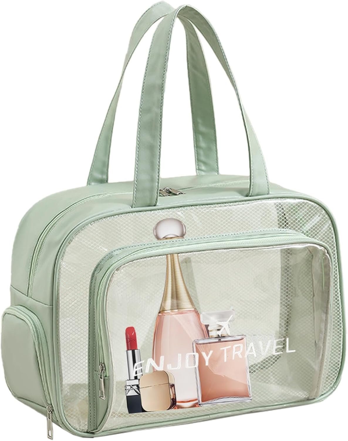shpuuyy Clear Travel Bags for Toiletries - Waterproof Large Zippered Pouch for Beach Swimming Pool,Portable Fitness Sports Bag, Travel Organizer, Cosmetic Makeup Bags, Holds Shoes Towels