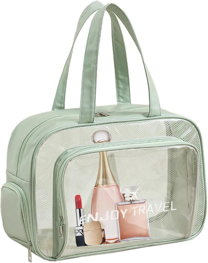 shpuuyy Clear Travel Bags for Toiletries - Waterproof Large Zippered Pouch for Beach Swimming Pool,Portable Fitness Sports Bag, Travel Organizer, Cosmetic Makeup Bags, Holds Shoes Towels