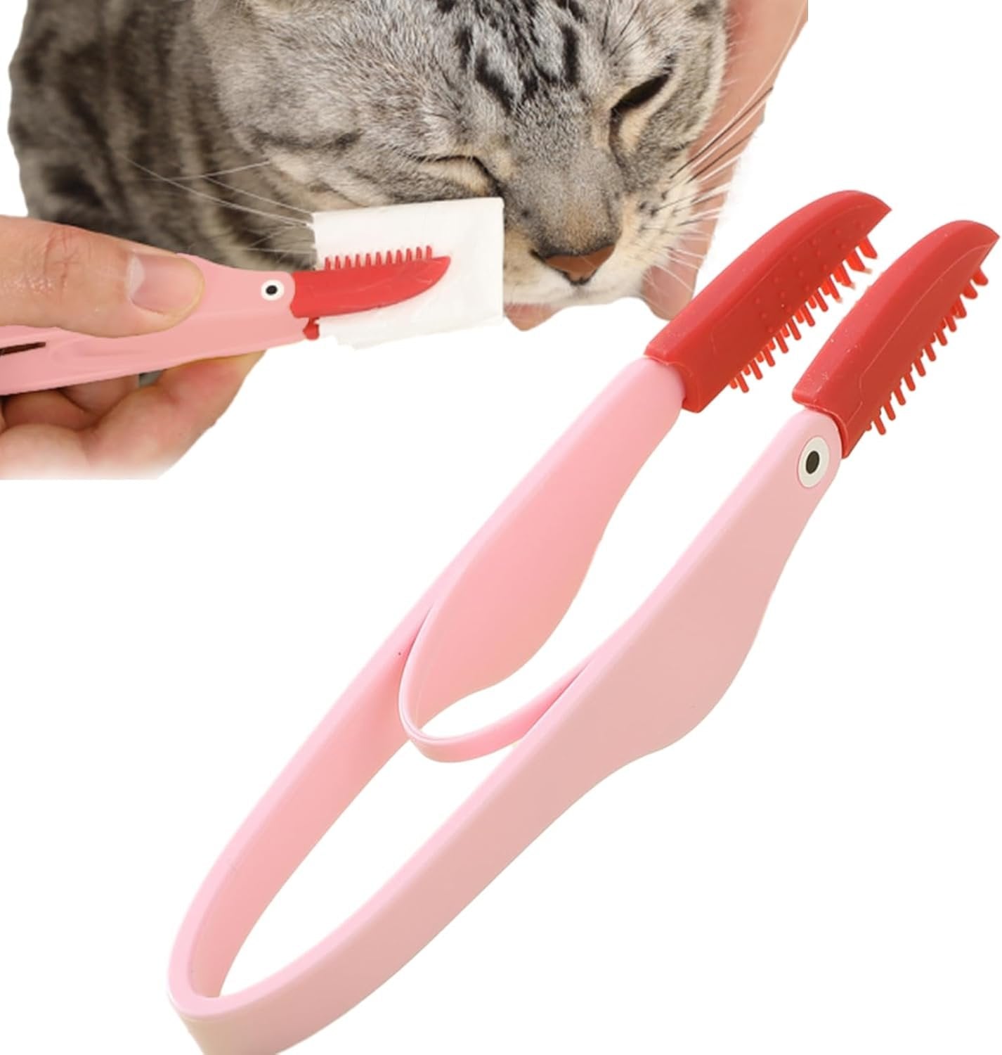 Dog Eye Comb - Silicone Brush Head Dog Face Comb with Anti-Slip Handle - Flexible Dog Comb, Multipurpose Pet Comb for Ear, Grooming, Removes Crust, Mucus, and Stains