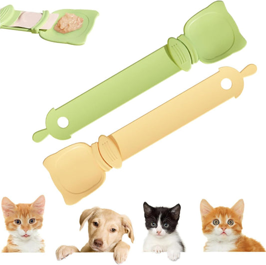 Pvieked 2 PCS Pet Food Spoon, Cat Strip Feeder, Wet Treat Cat Feeder Spoon, Cat Strip Happy Spoon, Multi-Functional Pet Spoons Cat Feeder, Feeding and Watering Supplies for Pet Cats and Dogs