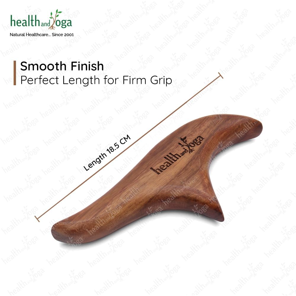 HealthAndYoga Reflexology Tools – Acu-T Triangle Wooden Massage Tool – Muscle Knot Remover, Point Relief Mini Massager, Manual Deep Tissue and Trigger Point Massager