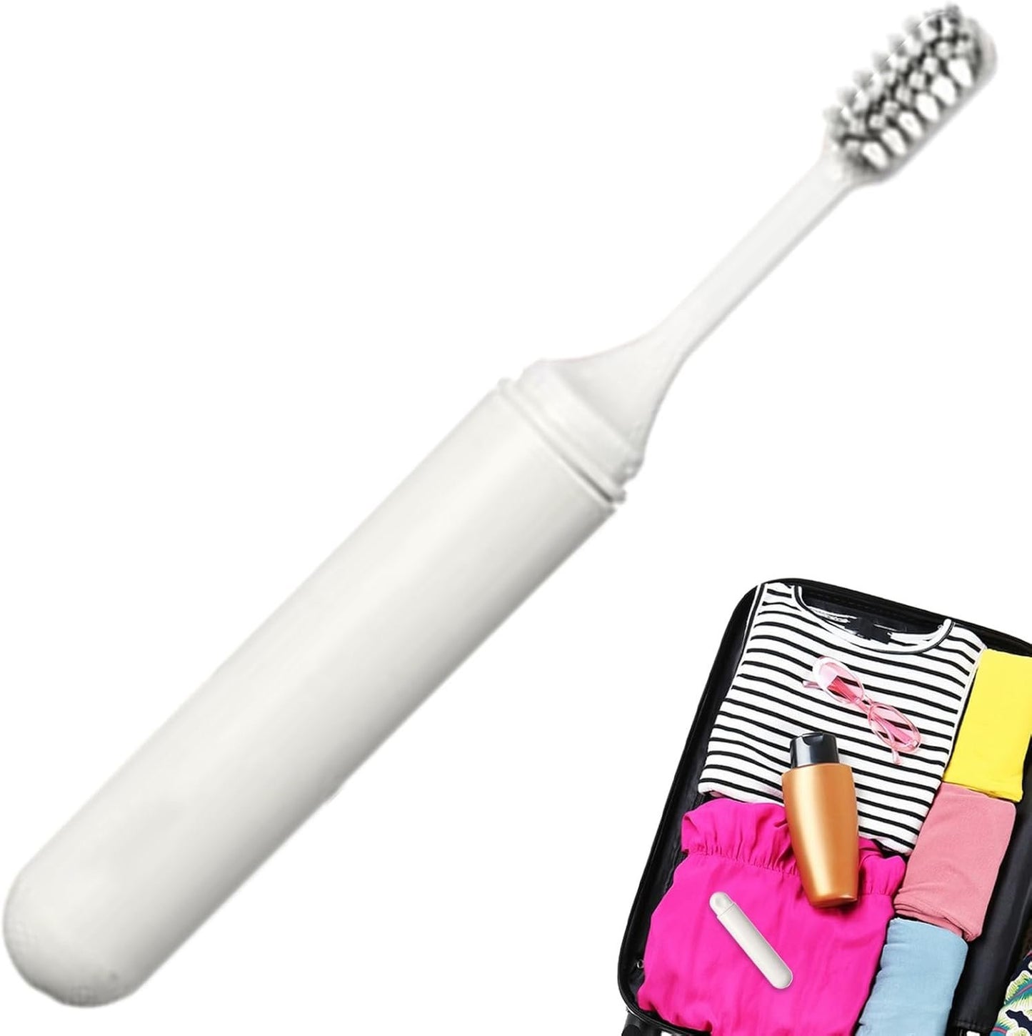 Travel Toothbrush Foldable - Travel Toothbrush | Travel Accessories Soft Bristles Toiletries With Detachable Head, Portable Cleaning Tools For Traveling Backpacking Camping Work, Compact Design,