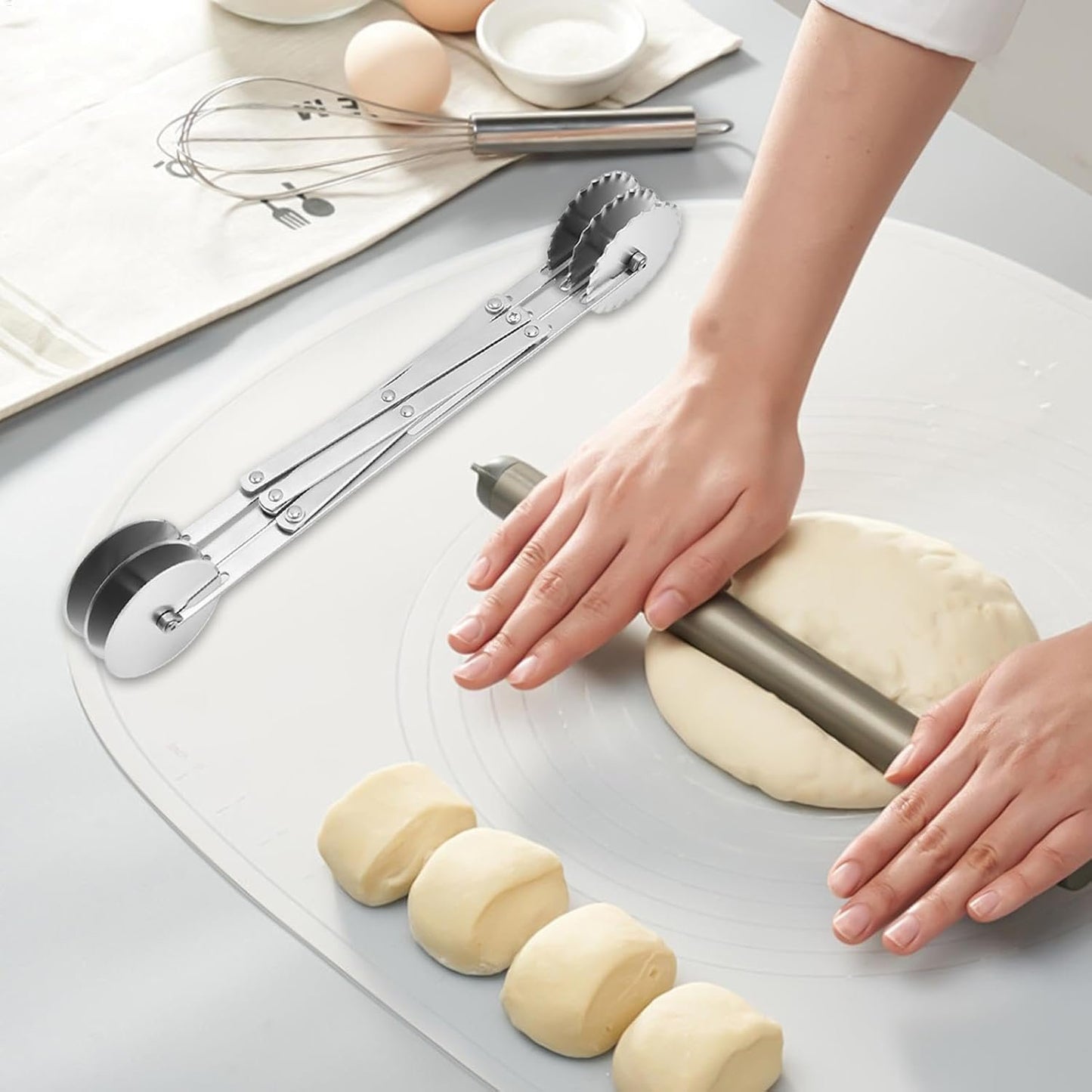 GkgWuxf Pasta Cutter Roller | Pizza Pie Roller Pasta Tools Slicer - Kitchen Gadget Ravioli Pizza Noodle Cutter Wheel for Fast Household Kitchen Food Prep
