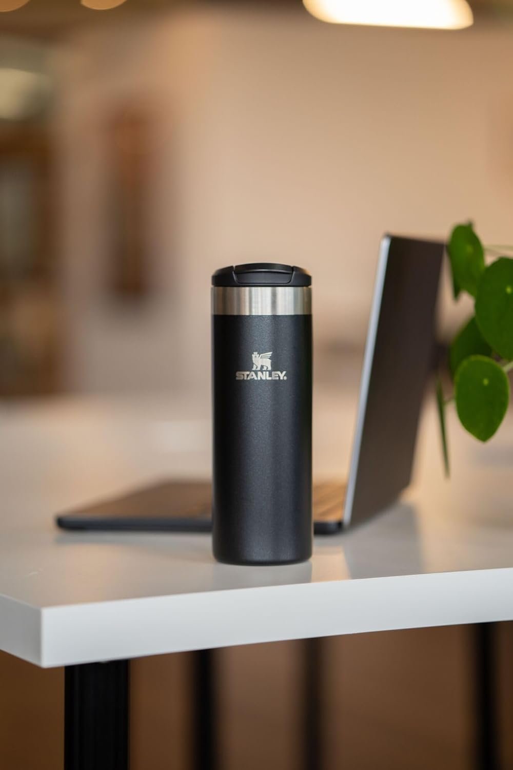 Stanley AeroLight Transit Bottle 16 oz | Locking Drink Through Lid | Leak Resistant Water Bottle or Coffee Travel Mug | Lightweight Insulated Stainless Steel | BPA-Free | Ash