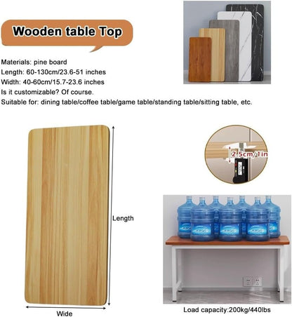 Customizable Wooden Tabletop, Square Wood Board Table Top, Butcher Block Countertop, Desk Top for Office, Kitchen, Dining, DIY Projects(Gray,100x60cm/39.37"x23.6")