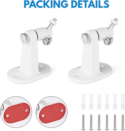 2Pack Adjustable Security Wall Mount Bracket for Ring Stick Up Cam & Indoor Cam (1st Gen), Perfect View Angle for Surveillance Camera System - White