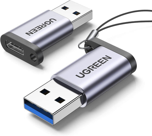 UGREEN 10Gbps USB C Adapter 2 Pack, Type A Male to C Female Adaptor Fast Charge and Sync Converter Thunderbolt 4/3 Compatible with iPhone 16/15 Pro Max, Galaxy S24, iPad, MacBook