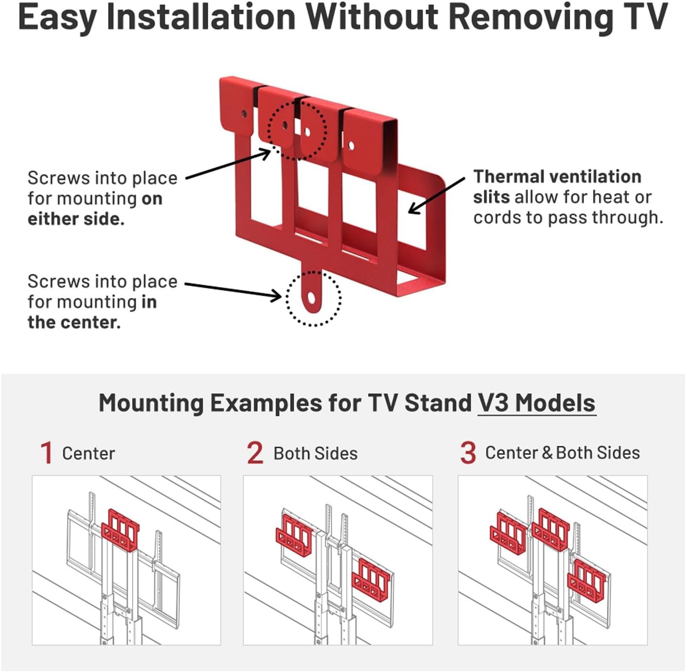 WALL HDD Holder for All TV Stands, HDD Hard Drives, Streaming Devices, Routers, Modem