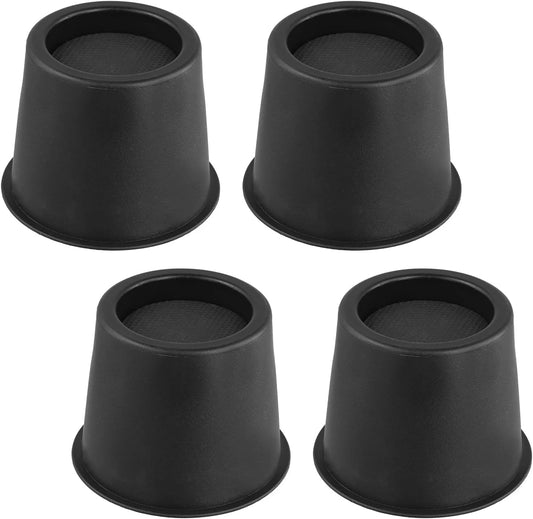 QWORK® 4 Pcs 4" Round Bed Risers Heavy Duty Round Furniture Risers Up to 2200lbs for Sofa Bed Desk Chair Refrigerator