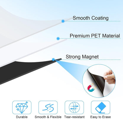 Magnetic Dry Erase Calendar Whiteboard Set (3-Pack) – 1 Monthly Planner 1 Weekly Planner and 1 Whiteboard with 7 Markers & Eraser for Fridge, Wall and Home Organization