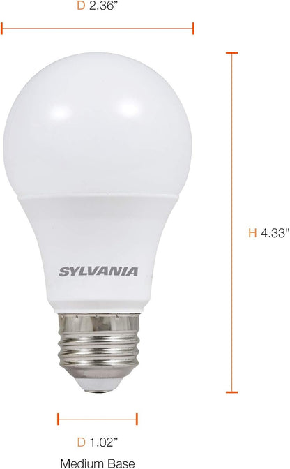 Sylvania Home Lighting 74766 60W Equivalent, LED Bulb, A19 Lamp, Efficient 8.5W, Bright White 5000K, 24 Pack, Piece